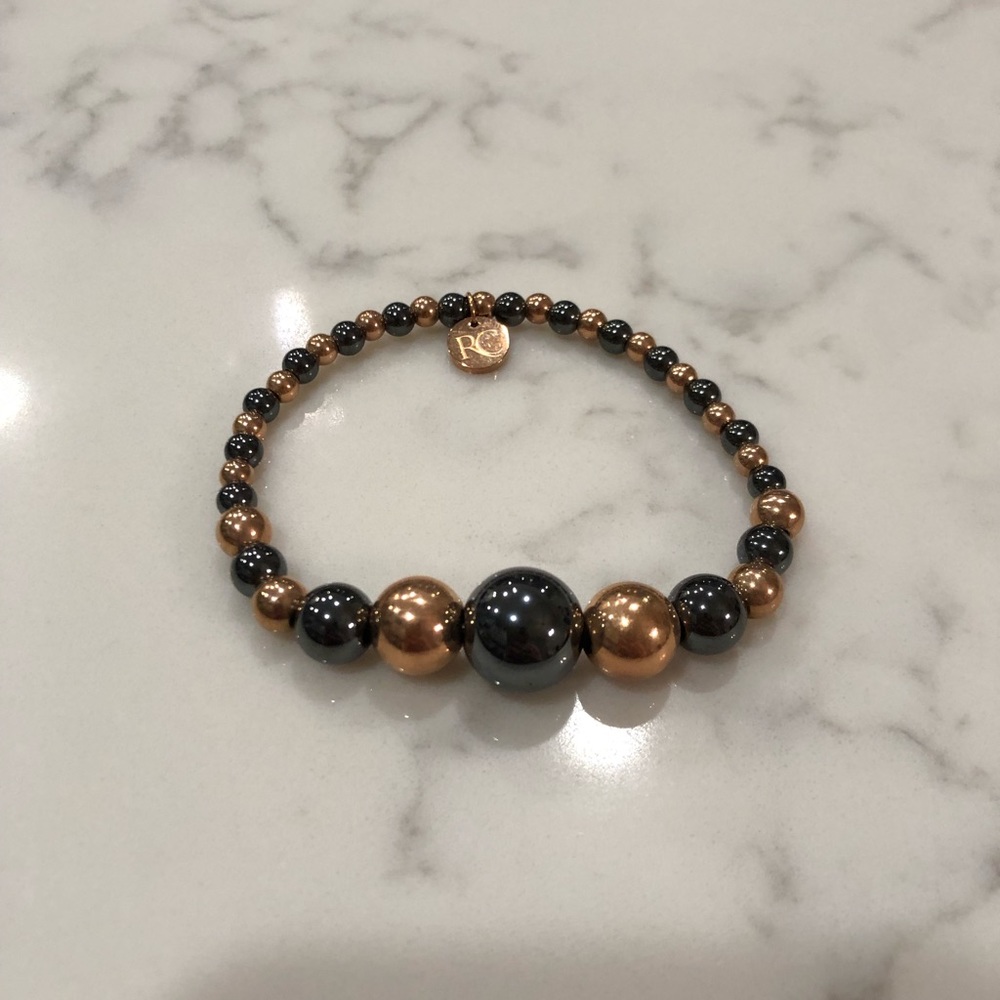 Rustic Cuff Bracelet in Gunmetal & Gold